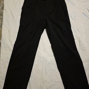 Lauren Ralph Lauren Men's Dress Pants 100% Wool Black Pinstripe 32W x 30L EUC